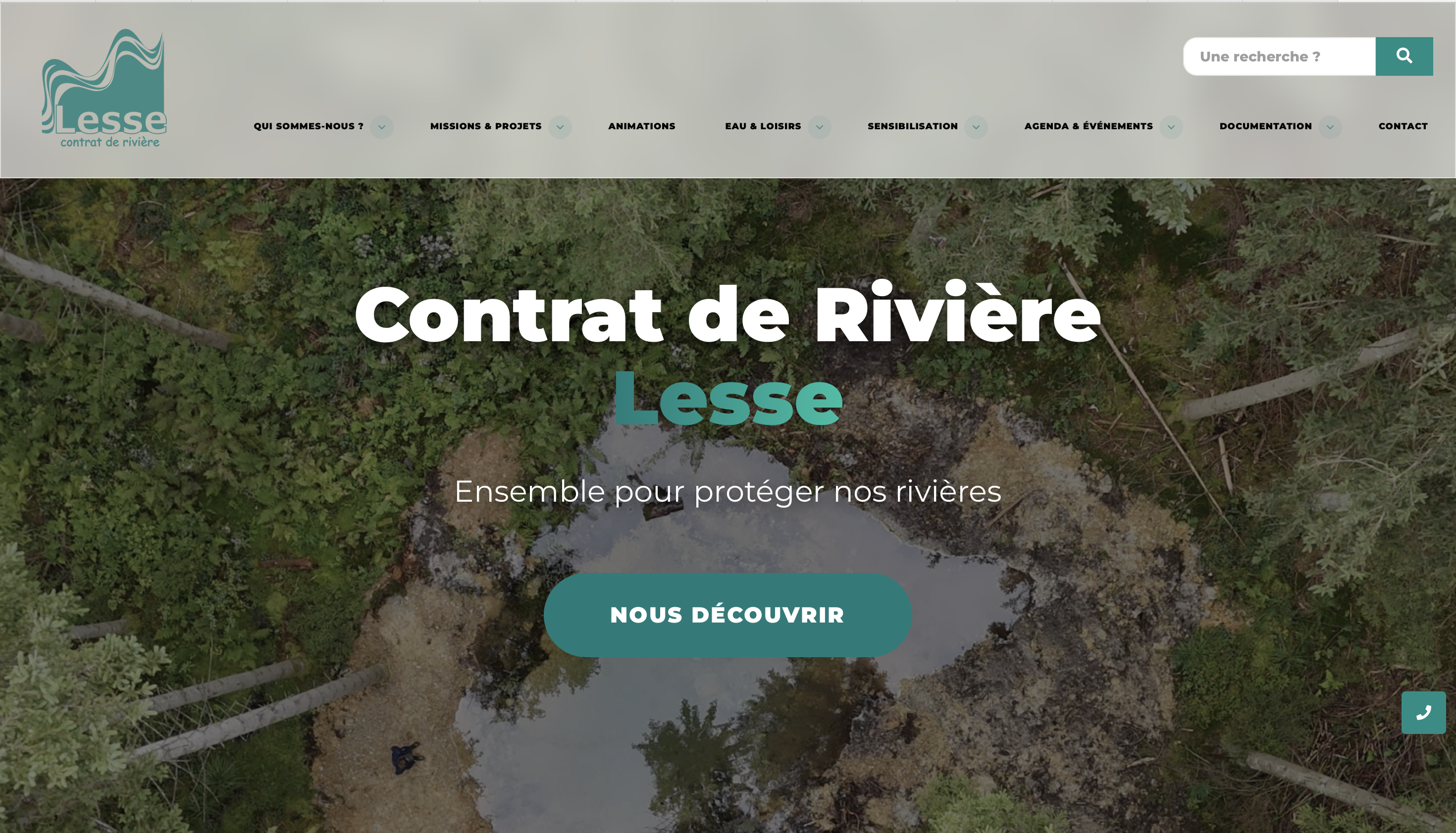 Aperçu du site Contrat de Rivière Lesse